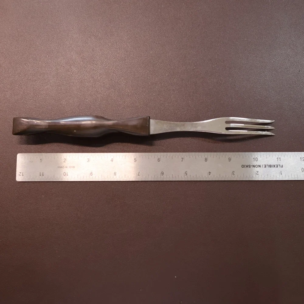 Cutco 1726 Turning Fork Vintage Brown Marbled Handle Made in USA 9.5